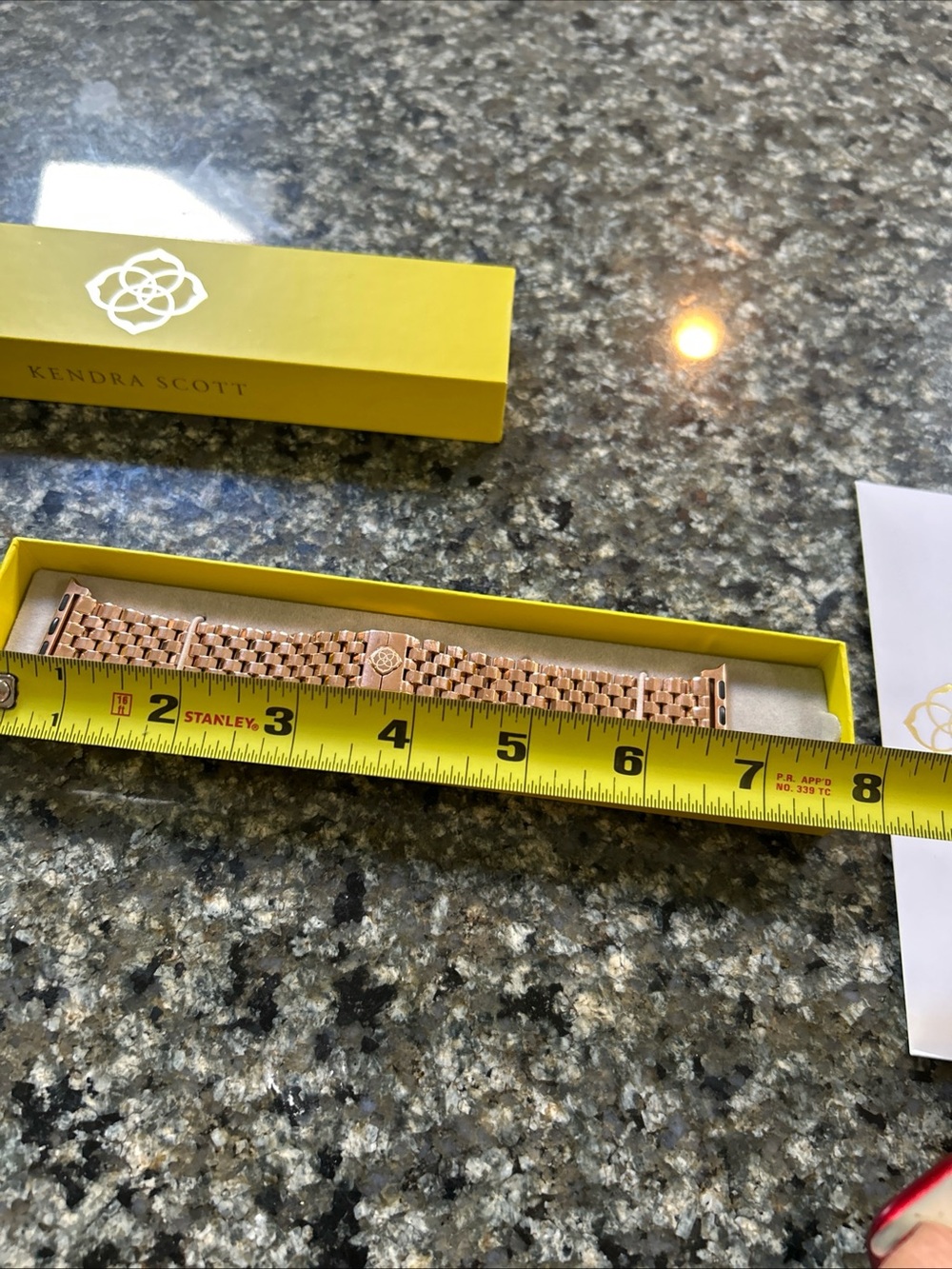 Kendra Scott Alex 5 Link Rose Gold Stainless Steel Apple Watch Band Women NEW - Picture 3 of 7